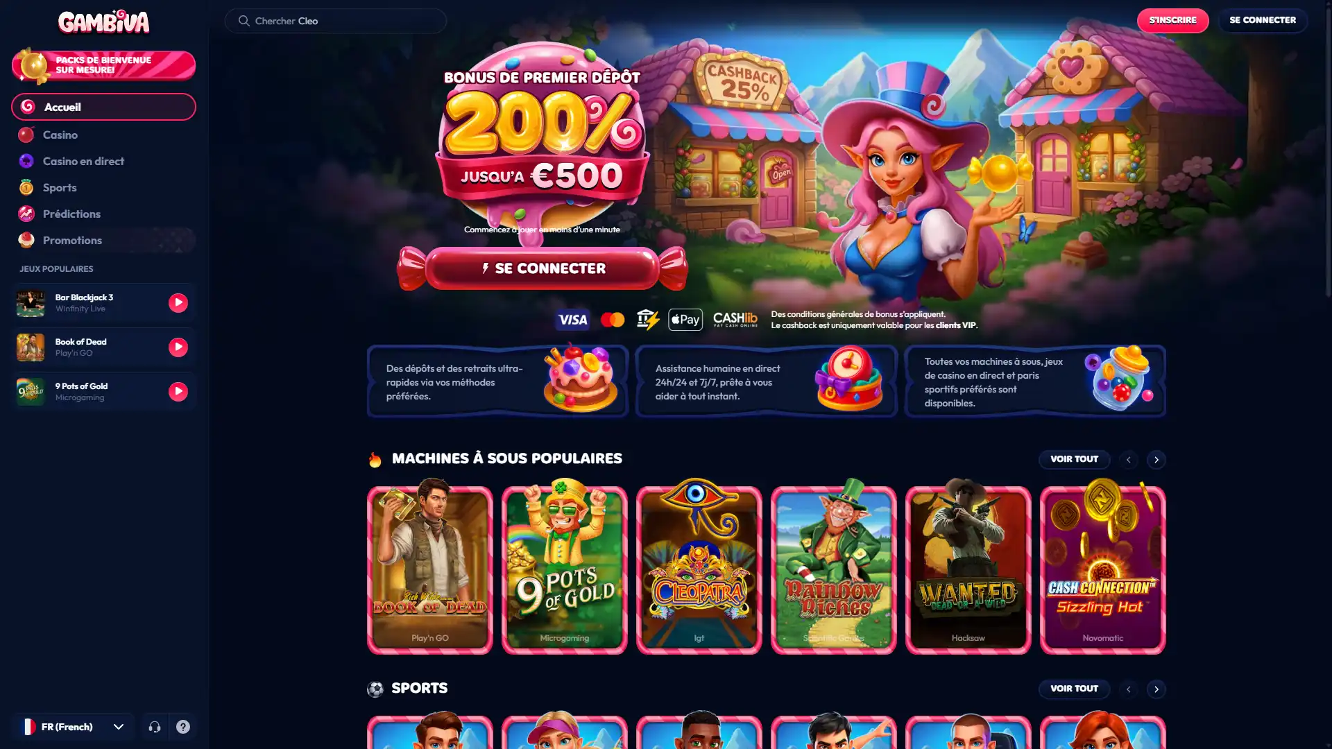 Consultez les dernières actualités sur la page d'accueil du casino Gambiva.