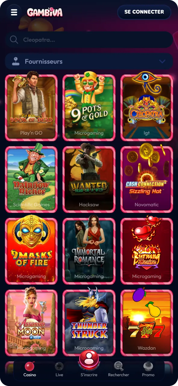 Jouez et gagnez gros sur l'application Gambiva.