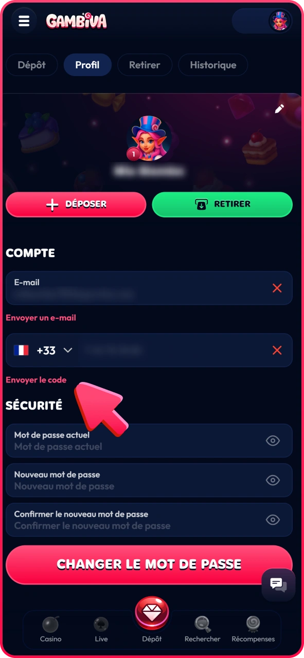 Confirmez votre e-mail et votre numéro de téléphone après votre inscription sur Gambiva.